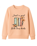 Legacy Just a Girl Who Loves Books Kinder-Sweatshirt – Apricot