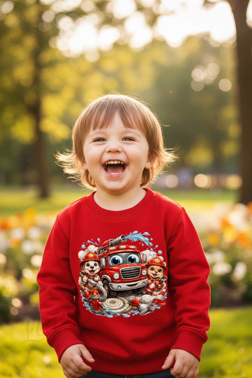 Fire Truck Sweatshirt Lifestyle